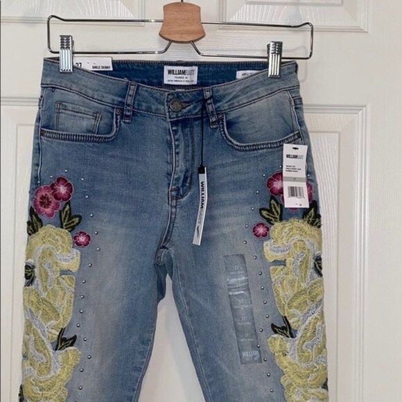 William Rash Womens Sz 27 Embroidered Ankle Skinny Jean - Picture 8 of 11